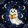 Fantasy Art Lovers' Tiffany Stained Glass Ghost with Black Cat, Starry Night Mosaic, Jewel Tones Stained Glass Suncatcher - 5