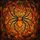 Gothic Art Lovers' Fiery Orange Amber Stained Glass Spider Web Mosaic Art Stained Glass Suncatcher - 5