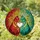 Cat Lovers' Vibrant Stained Glass Tiffany Cats Heart Embrace Jewel Tone Red Orange Blue Green Mosaic Stained Glass Suncatcher - 1