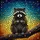 Raccoon Lovers' Intricate Stained Glass Raccoon & Celestial Sky Mosaic Deep Blue Teal Amber Stained Glass Suncatcher - 5
