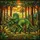 Dinosaur Lovers' Majestic Stained Glass Triceratops Prehistoric Jungle Emerald Golden Amber Tiffany Art Stained Glass Suncatcher - 5