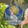 Rabbit Lovers' Intricate Stained Glass Rabbits Golden Moon Sapphire Blue Winter Mosaic Stained Glass Suncatcher - 03TdSCwjlE