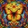 Art Lovers' Opulent Stained Glass Butterfly, Vibrant Jewel Tone Floral Mosaic Sky Pattern Stained Glass Suncatcher - 5