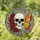 Art Lovers' Tiffany Style Stained Glass Skull Red Roses Orange Butterfly Swirling Mosaic Black Lead Lines Stained Glass Suncatcher - 1
