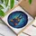 Cat Lovers' Vibrant Tiffany Stained Glass Cosmic Cat Blue Indigo Yellow Orange Art Stained Glass Suncatcher - 3