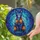 Cat Lovers' Vibrant Tiffany Stained Glass Cosmic Cat Blue Indigo Yellow Orange Art Stained Glass Suncatcher - 2