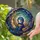 Celestial Art Lovers' Tiffany Stained Glass Chibi Reader Blue Violet Gold Moon Stained Glass Suncatcher - 2