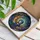 Celestial Art Lovers' Tiffany Stained Glass Chibi Reader Blue Violet Gold Moon Stained Glass Suncatcher - 3