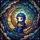 Celestial Art Lovers' Tiffany Stained Glass Chibi Reader Blue Violet Gold Moon Stained Glass Suncatcher - 5