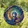 Celestial Art Lovers' Tiffany Stained Glass Chibi Reader Blue Violet Gold Moon Stained Glass Suncatcher - 1