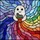 Eclectic Style Enthusiasts' Vibrant Tiffany Glass Ghost Cactus Rainbow Mosaic Stained Glass Suncatcher - 5