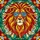 Art Lovers' Stylized Lion Head Aviator Sunglasses Tiffany Stained Glass Jewel Tone Intricate Geometric Mosaic Pattern Stained Glass Suncatcher - 5