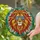 Art Lovers' Stylized Lion Head Aviator Sunglasses Tiffany Stained Glass Jewel Tone Intricate Geometric Mosaic Pattern Stained Glass Suncatcher - 2