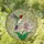 Nature Lovers' Stained Glass Hummingbird Pink Lily Magenta Green Purple Orange Jewel Tone Ethereal Garden Mosaic Stained Glass Suncatcher - 1