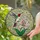 Nature Lovers' Stained Glass Hummingbird Pink Lily Magenta Green Purple Orange Jewel Tone Ethereal Garden Mosaic Stained Glass Suncatcher - 2