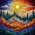 Art Lovers' Fiery Tiffany Stained Glass Sun Mountain Cosmic Sky Mosaic Stained Glass Suncatcher - 5