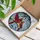 Bird & Nature Lovers' Ruby Red Yellow Tiffany Stained Glass Cardinal Embrace Mosaic Pattern Stained Glass Suncatcher - 3