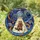 Sci-Fi Art Lovers' Intricate Stained Glass UFO Abduction Groundhog Cosmic Nebula Blue Orange Jewel Tones Stained Glass Suncatcher - 1