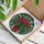 Holiday Botanical Art Lovers' Vibrant Red Green White Christmas Cactus Tiffany Stained Glass Mosaic Stained Glass Suncatcher - 3