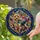 Yorkie Lovers' Intricate Golden Amber Sapphire Stained Glass Yorkshire Terrier Mosaic Paw Print Bone Design Stained Glass Suncatcher - 2