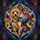 Yorkie Lovers' Intricate Golden Amber Sapphire Stained Glass Yorkshire Terrier Mosaic Paw Print Bone Design Stained Glass Suncatcher - 5