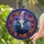 Fantasy Art Lovers' Tiffany Style Stained Glass Witch & Black Cat, Rose Wreath, Deep Blue Purple Orange Jewel Tones Stained Glass Suncatcher - 2