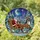 Holiday Enthusiasts' Intricate Tiffany Stained Glass Santa Sleigh Reindeer Winter Wonderland Mosaic Jewel Tones Stained Glass Suncatcher - 1
