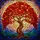 Art Lovers' Intricate Stained Glass Tree of Life Tiffany Style Heart Leaves Jewel Tone Reds Purples Stained Glass Suncatcher - 5