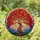 Art Lovers' Intricate Stained Glass Tree of Life Tiffany Style Heart Leaves Jewel Tone Reds Purples Stained Glass Suncatcher - 1