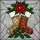 Holiday Enthusiasts' Intricate Tiffany Stained Glass Christmas Stockings Poinsettia Holly Jewel Tone Mosaic Edge-to-Edge Pattern Stained Glass Suncatcher - 5