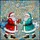 Holiday Celebrators' Vibrant Stained Glass Santas Gift Teal Red Gold Blue Snowflake Mosaic Art Stained Glass Suncatcher - 5
