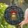 Christmas Enthusiasts' Intricate Stained Glass Golden Bell Red Bow Jewel Tone Mosaic Pattern Stained Glass Suncatcher - 2