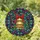 Christmas Enthusiasts' Intricate Stained Glass Golden Bell Red Bow Jewel Tone Mosaic Pattern Stained Glass Suncatcher - 1