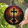 Devotional Art Patrons' Glowing Jewel Tone Stained Glass Christian Cross Sunset Forest Mosaic Stained Glass Suncatcher - 65u-4H5YMl