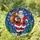 Christmas Enthusiasts' Jovial Santa Tiffany Stained Glass Vibrant Red Emerald Green Golden Winter Wonderland Mosaic Stained Glass Suncatcher - 1
