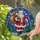 Christmas Enthusiasts' Jovial Santa Tiffany Stained Glass Vibrant Red Emerald Green Golden Winter Wonderland Mosaic Stained Glass Suncatcher - 2