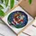 Christmas Enthusiasts' Jovial Santa Tiffany Stained Glass Vibrant Red Emerald Green Golden Winter Wonderland Mosaic Stained Glass Suncatcher - 3