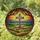 Art Lovers' Intricate Tiffany Stained Glass Cross Landscape: Deep Violet, Sunrise Hues Stained Glass Suncatcher - 1