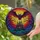 Gothic Art Lovers' Tiffany Stained Glass Bat, Haunted Castle, Dramatic Jewel Tone Sunset Stained Glass Suncatcher - vv_W2m422F