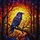 Art Lovers' Intricate Tiffany Stained Glass Raven Purple Blue Orange Red Autumn Forest Sunset Stained Glass Suncatcher - 5