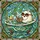 Whimsical Art Lovers' Cozy Ghost Bathtub Stained Glass Tiffany-Style Amber Teal Yellow Mosaic Stained Glass Suncatcher - 5