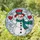 Holiday Season Lovers' Cheerful Stained Glass Snowman Mosaic, Red Hat, Teal Scarf, Winter Jewel Tones Stained Glass Suncatcher - YY8Pt-eEke