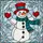 Holiday Season Lovers' Cheerful Stained Glass Snowman Mosaic, Red Hat, Teal Scarf, Winter Jewel Tones Stained Glass Suncatcher - 5
