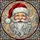 Holiday Enthusiasts' Stained Glass Crimson Red Santa Head, Tiffany Style Winter Frost Mosaic Stained Glass Suncatcher - 5