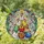 Whimsical Holiday Fans' Stained Glass Chicken Christmas Tree Jewel Tone Mosaic Stained Glass Suncatcher - 1