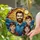 Family Lovers' Joyful Stained Glass Art, Teal Blue Orange Yellow Sun & Smiling Figures Stained Glass Suncatcher - 2