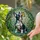 French Bulldog Lovers' Intricate Stained Glass Puppy Butterfly Forest Foliage Amber Teal Yellow Stained Glass Suncatcher - WyY-RE5HsZ