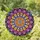 Art Lovers' Radiant Stained Glass Floral Mandala Mosaic Jewel Tone Purple Orange Yellow Blue Stained Glass Suncatcher - 1