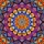 Art Lovers' Radiant Stained Glass Floral Mandala Mosaic Jewel Tone Purple Orange Yellow Blue Stained Glass Suncatcher - 5