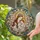 Devotional Art Collectors' Tiffany Style Stained Glass Madonna & Child, Golden Halos, Cherry Blossoms, Amber Blue Jewel Tones Stained Glass Suncatcher - 2